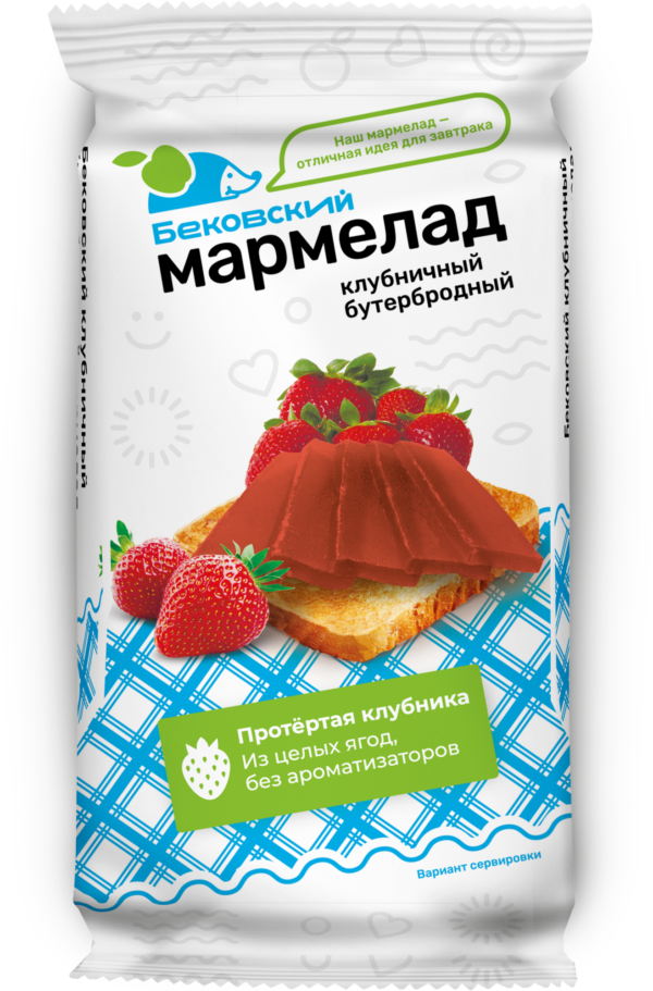 270 гр. Мармелад Бековский клубничный бутербродный